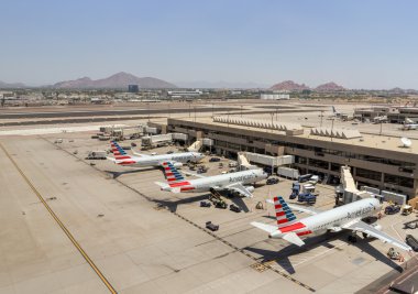 American Airlines Phoenix Skyharbor havaalanında Park. 28th Mayıs 2016.