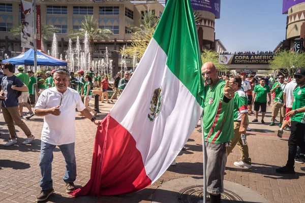 Glendale,Westgate,Phoenix,Arizona,USA, Jun 5th,2016. Mexico vs Uruguay 2016 Copa America Centenario. Colorful Mexico fans outside stadium prior to game.