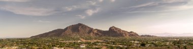 Phoenix,Az, Camelback Mountain, Wide extra detailed banner style landscape image clipart