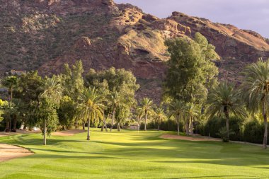Desert golf course, Phoenix,Az,USA clipart