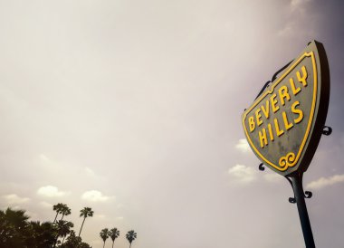 Beverly Hills sokak işareti ile büyük kopyalama alanı alanı metin için