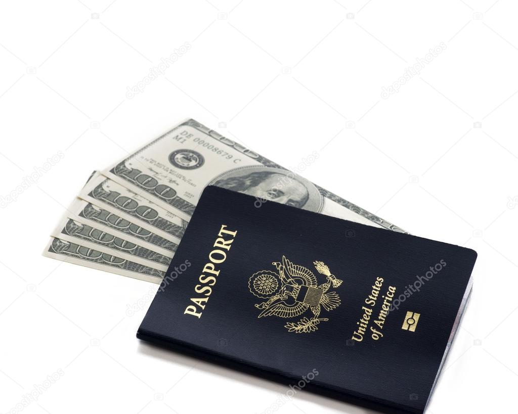 U.S.Passport and 100 dollar bills currency