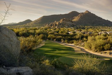 Altın saat Arizona manzara, Scottsdale, Phoenix bölgesinde, ABD