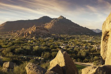 Golden hour Arizona landscape, Scottsdale, Phoenix area,USA clipart