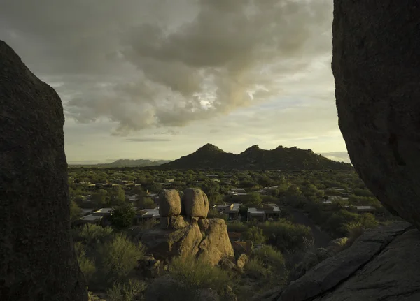 Goldene Stunde arizona Landschaft, Scottsdale, Phönix-Gebiet, USA — Stockfoto