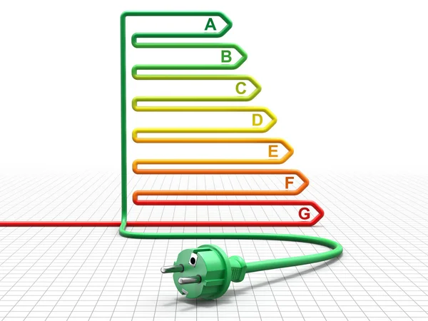 Energieeffizienzkonzept - 3D-Illustration — Stockfoto