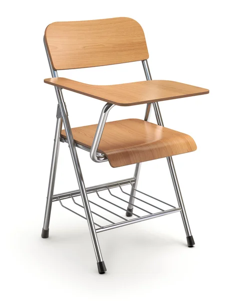 Cadeira de estudante de madeira com mesa — Fotografia de Stock