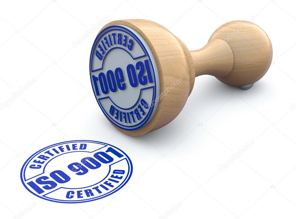 Rubber stamp with ISO 9001