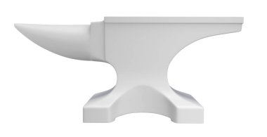 Beyaz arkaplanda demir örs çizimi - 3 boyutlu illüstrasyon