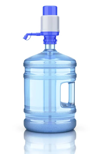 带塑料手泵的饮水机瓶 3D图解 — 图库照片