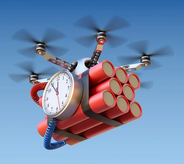Drone with time bomb — Stock Photo, Image