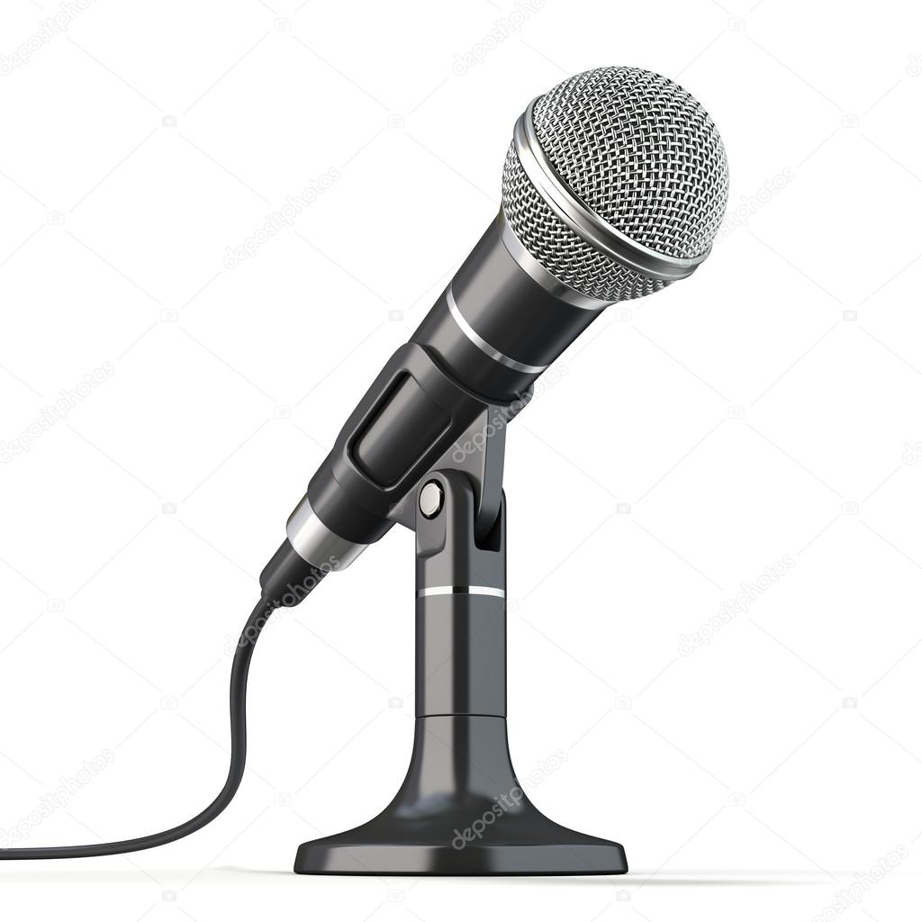 Microphone on white background