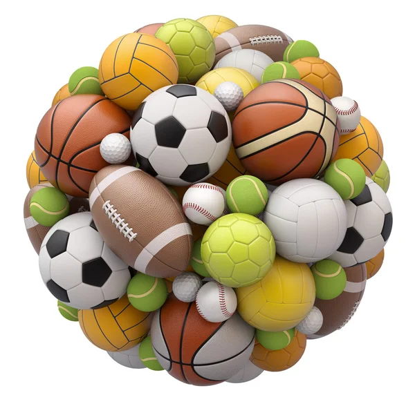 Sport bollar isolerad på vit bakgrund — Stockfoto
