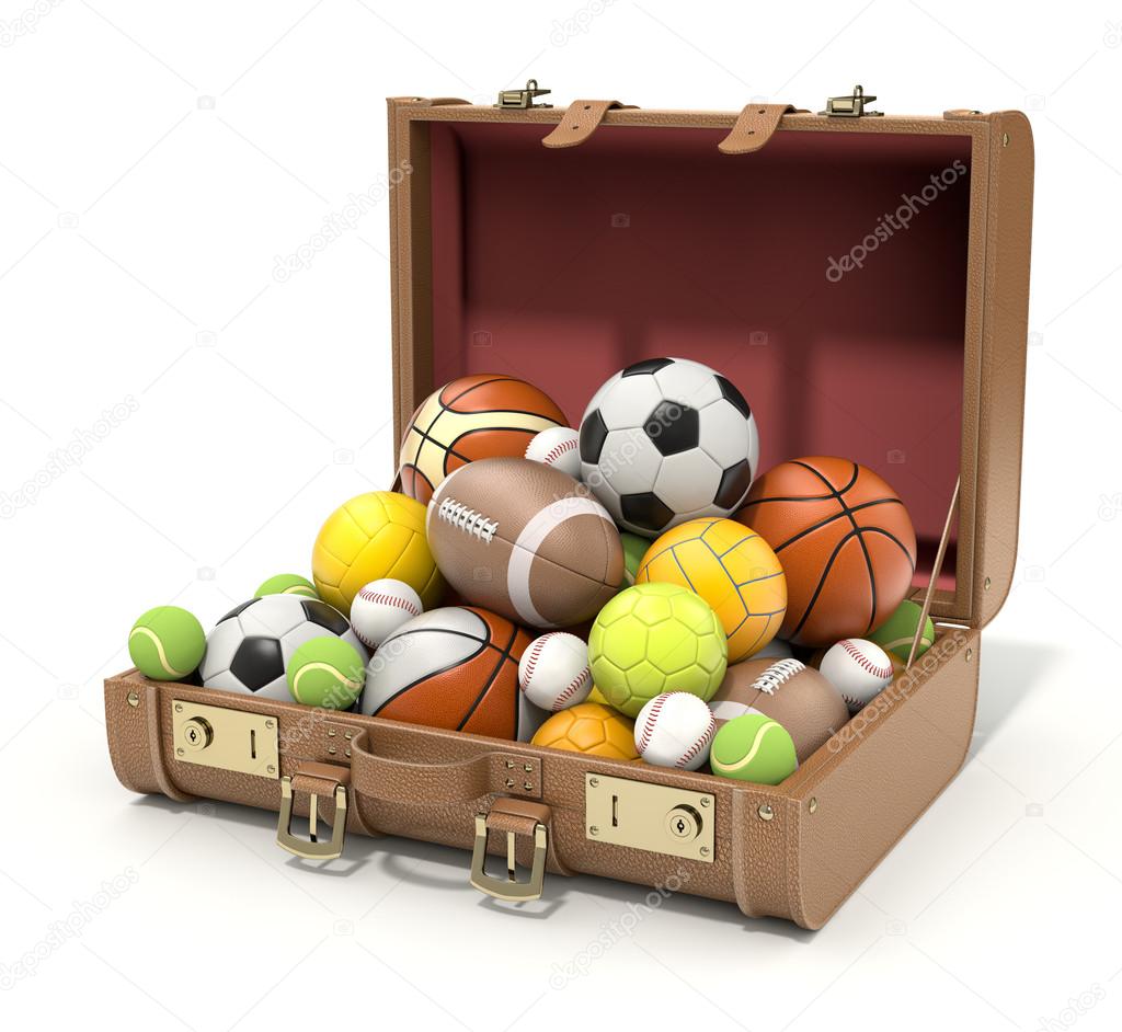 Sport balls in the case