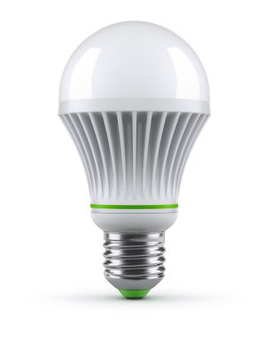 Beyaz arkaplanda LED ampul