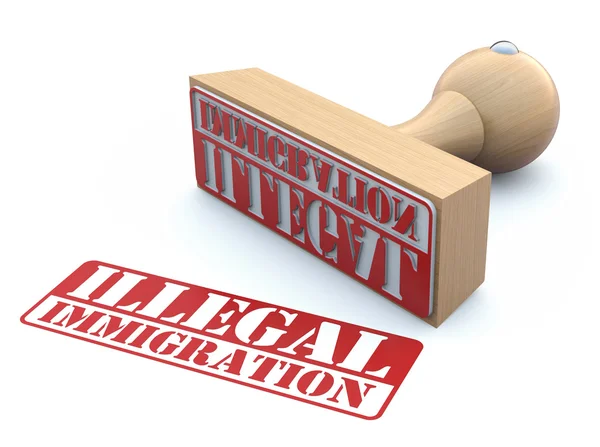 Gummistämpel-olaglig invandring — Stockfoto