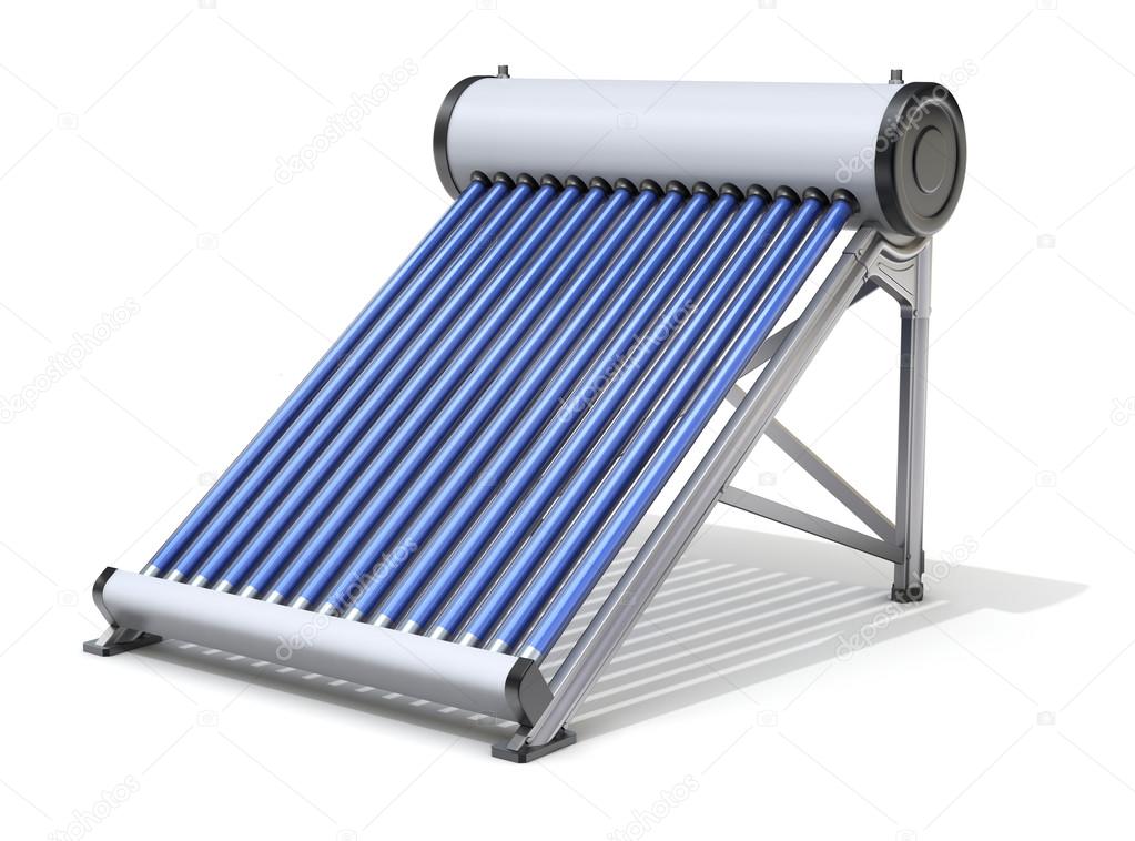 Evacuated tube solar water heater — Stock Photo © mipan #85664240