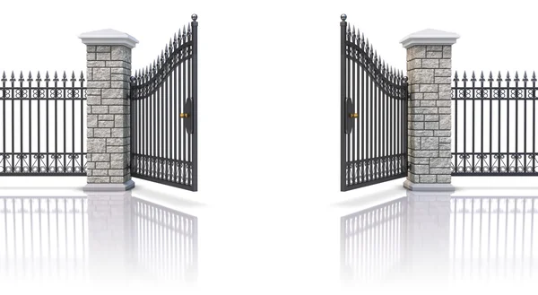 Open iron gate — Stock Photo, Image