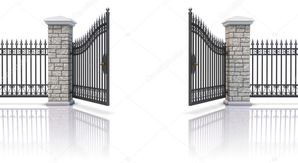 Open iron gate