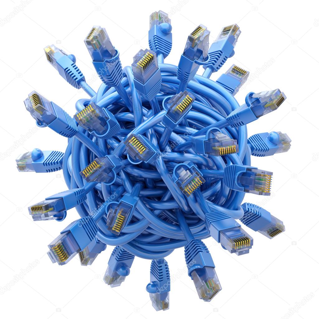 Ethernet plugs in knotted cable