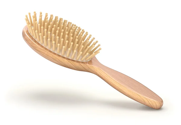 Cepillo de pelo femenino de madera — Foto de Stock