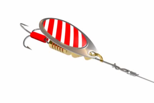 Fishing lure - spinner — Stock Video