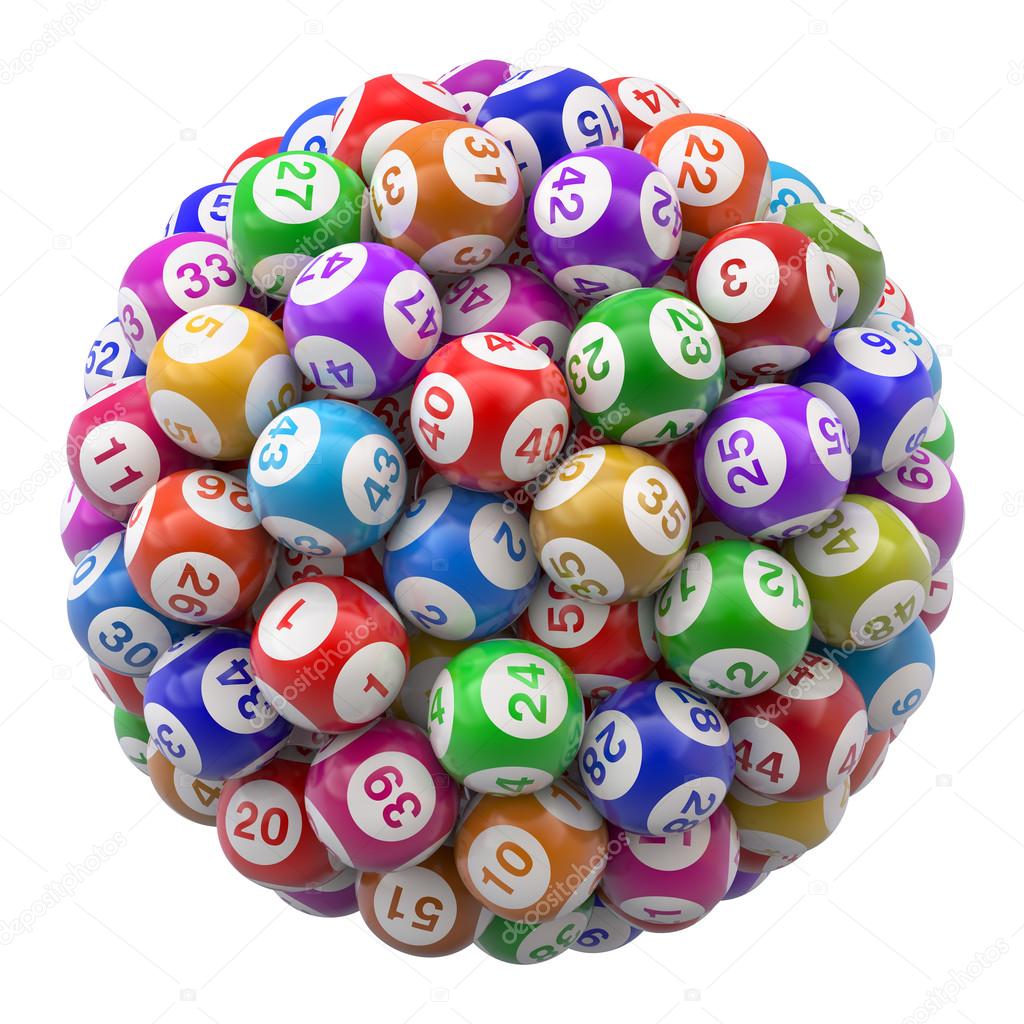 Lottery balls isolated on white background