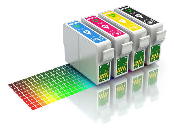 CMYK set of cartridges for ink jet printer