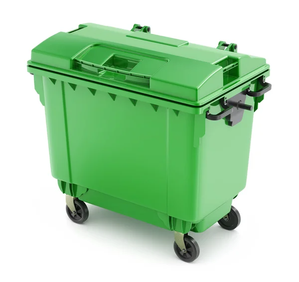 Зелений сміття контейнер — стокове фото