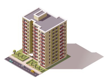 Vector isometric building clipart