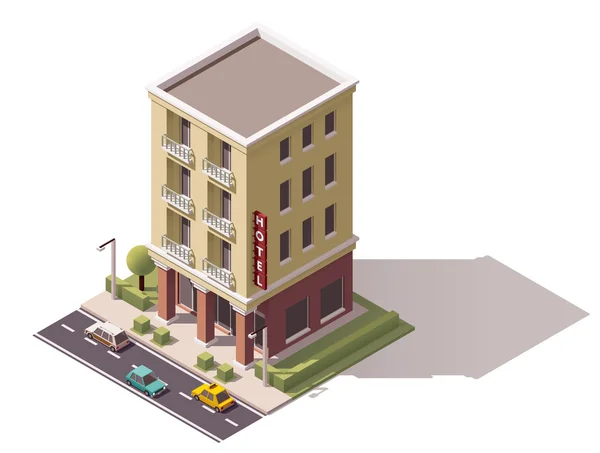Bâtiment d'hôtel isométrique vectoriel — Image vectorielle