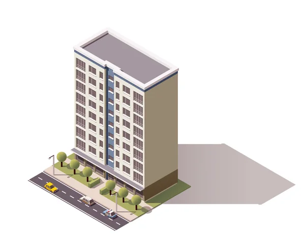 Edificio isométrico vectorial — Vector de stock