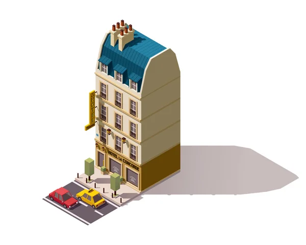 Edificio vectorial isométrico París — Vector de stock