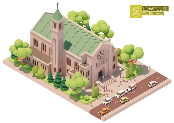 Vector isometric church or cathedral — Stock Vector