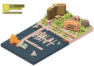 Vektör izometrik marina