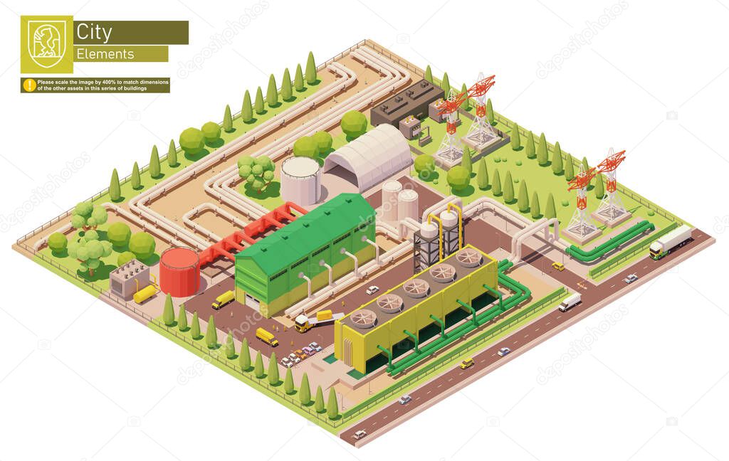 Vector isometric geothermal power station