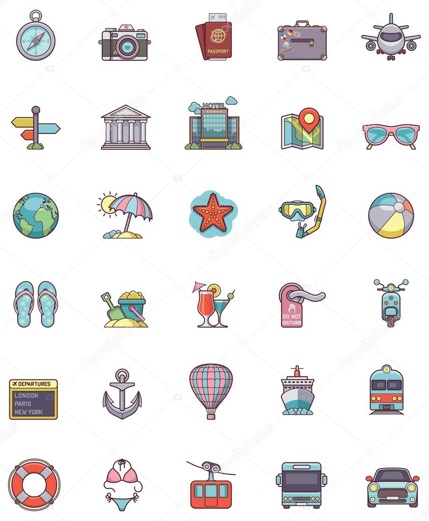 Travel icon set