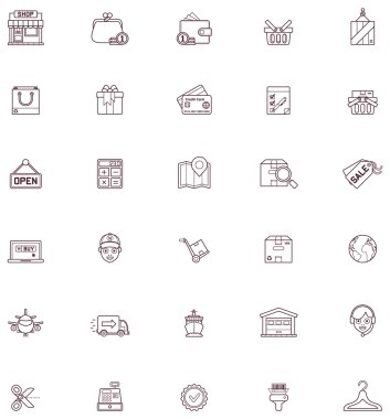 Shopping icon set clipart