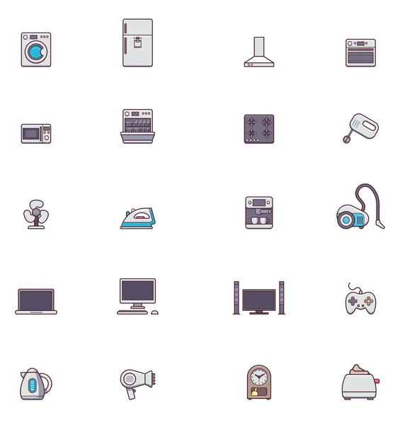 Conjunto de iconos electrodomésticos — Vector de stock