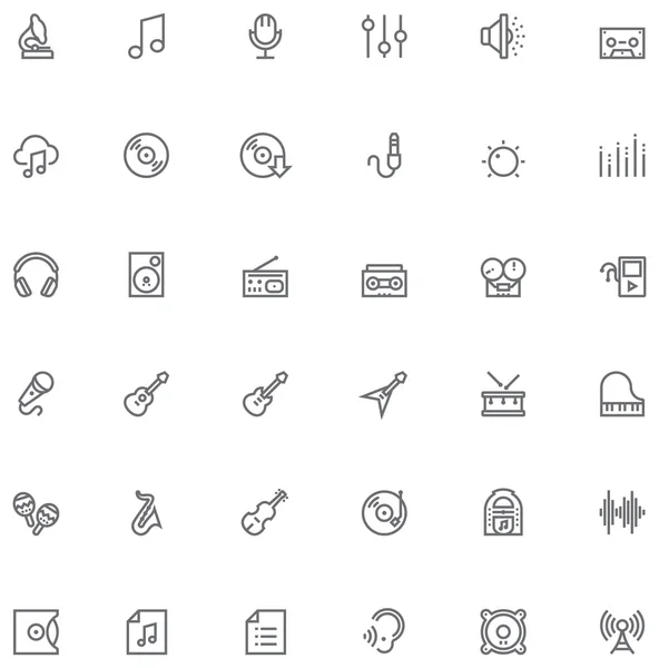 音楽アイコンセット — ストックベクタ