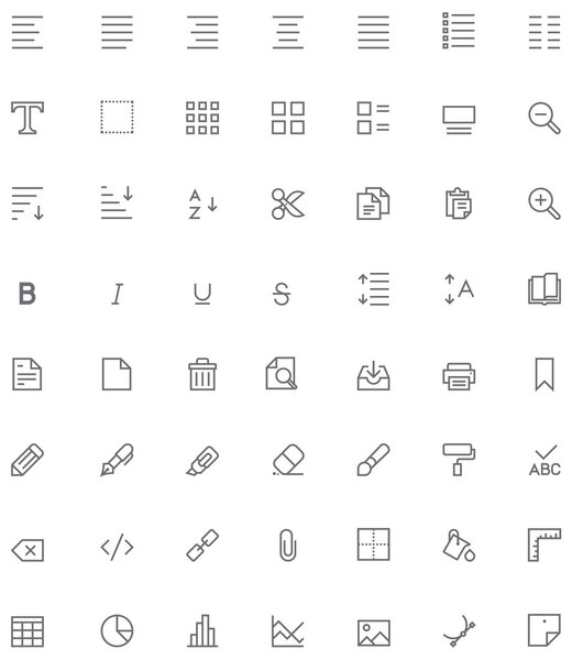 Text editing icon set