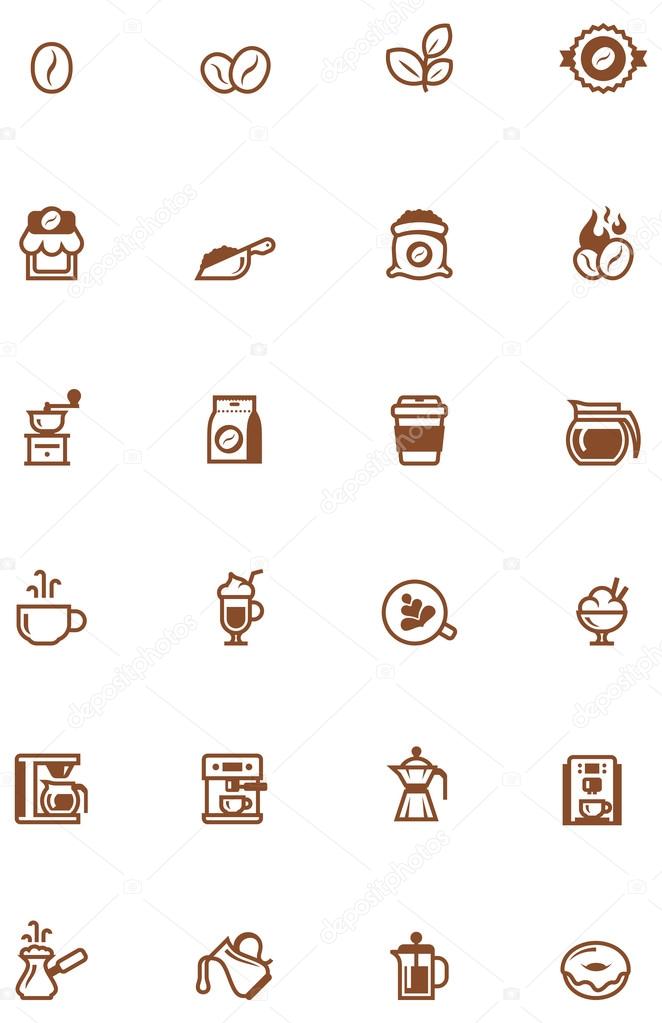 Coffee icon set