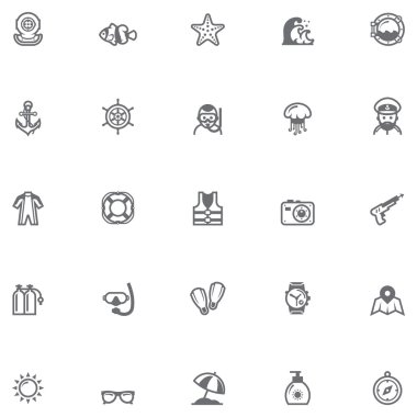 Deniz tatil Icon set