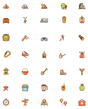 Vektör kamp Icon set