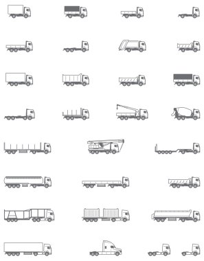 Vector trucks icons clipart