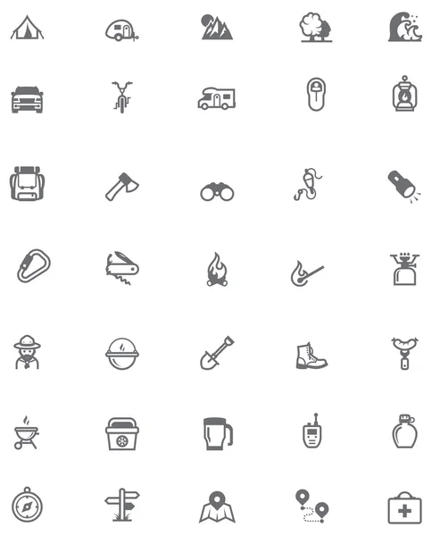 ベクトル キャンプ アイコンを設定 — ストックベクタ