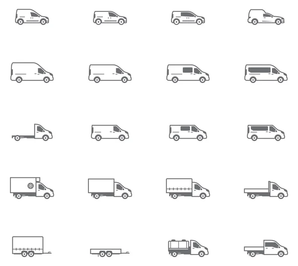 Vector commercieel vervoer pictogrammen — Stockvector
