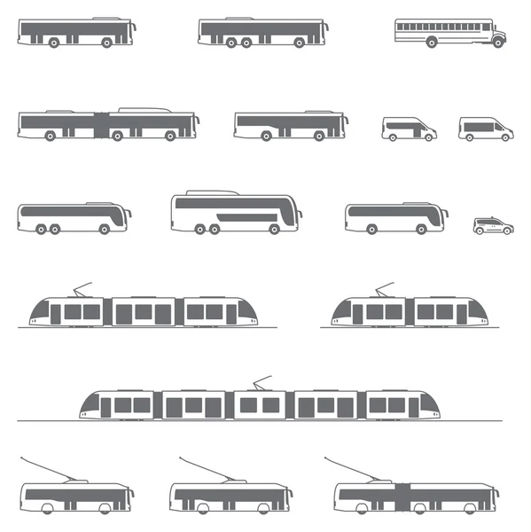 Iconos del transporte público vectorial — Archivo Imágenes Vectoriales