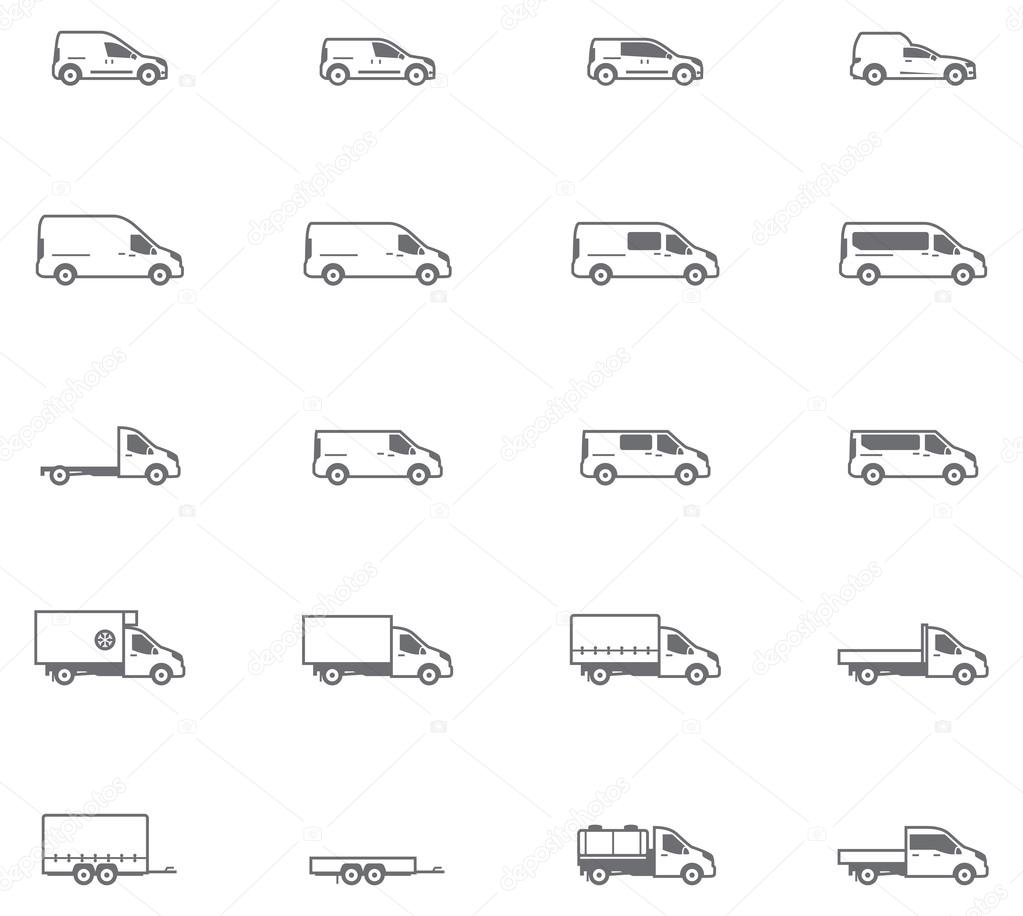 Vector commercial transport icons