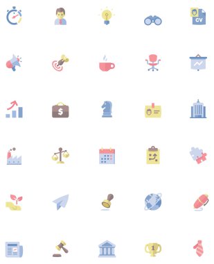 vektör düz iş Icon set